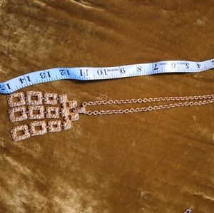 Vintage Vermeil Gold Square Waterfall Necklace - image 1